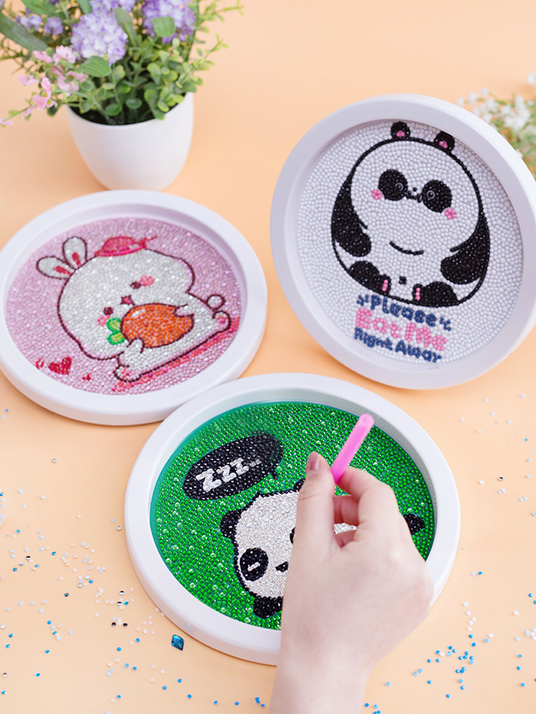Children's stickers diamond painting kindergarten handmade diy material pack girl full diamond toy Primary school student point crystal
