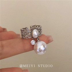 Meiyijejory Women 's Alloy Pearl Japanese 및 한국 반지