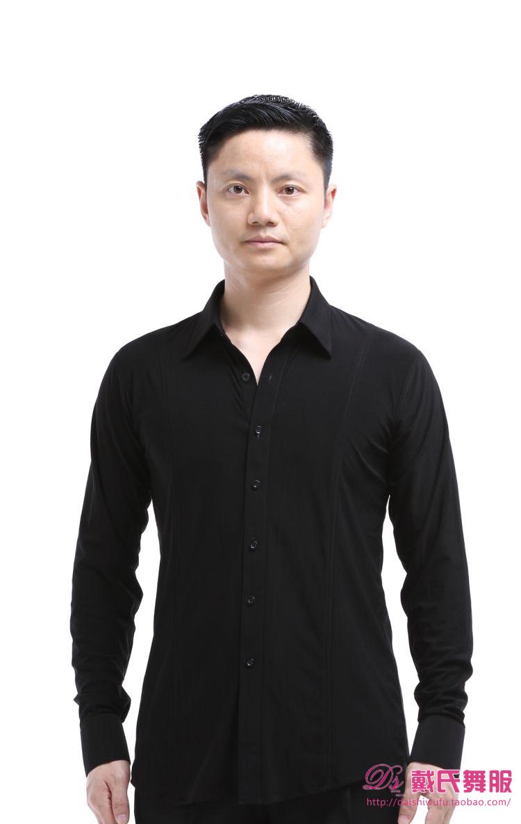 Dai's dance suit standard black crystal hemp trim version of modern dance men's practice suit open film