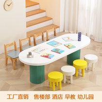 Building area Childrens Zone Combined Table and Chair Kindergarten Writing Hand Drawing Table Customized by Book Tube Desk