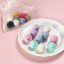 Pet toy ball cat and dog small toy wool felt wool ball elastic ball macaron color DIY accessories