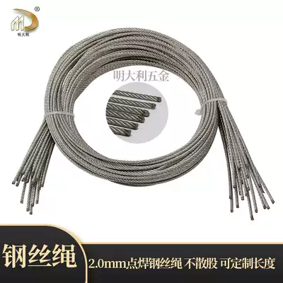 2mm wire rope spot welding fuse stainless steel wire rope Billboard sling rope zinc head die-casting non-loose wire rope