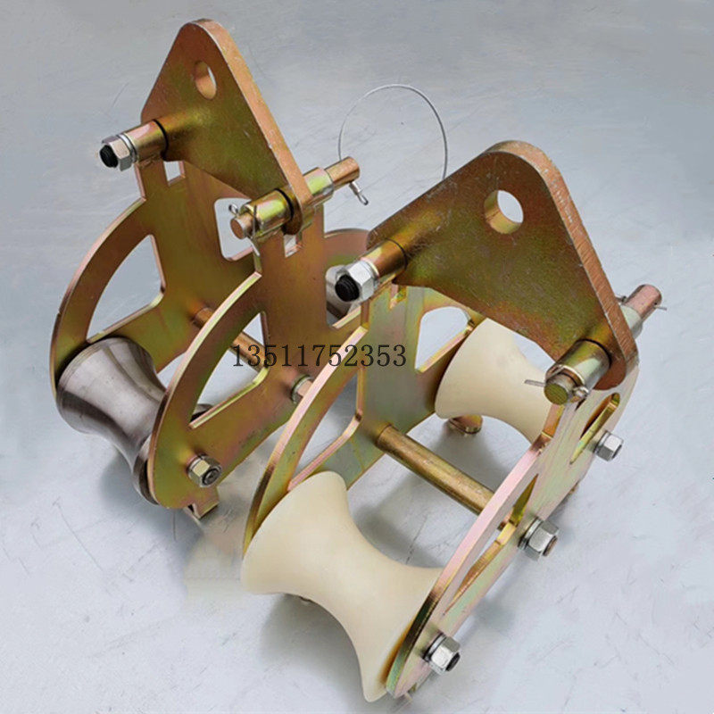 Reinforced left and right double wheels Front and rear two wheels Cable pulley Turning angle wire protection pulley Steel wheel 120*130