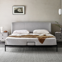 Italian minimalist technology fabric double bed modern simple 1 8 meters North Europe Net red light luxury soft bag wedding bed