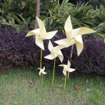 Pure color windmill lazy set beige four-leaf small windmill childrens toys advertising decorative windmill with seat Windmill