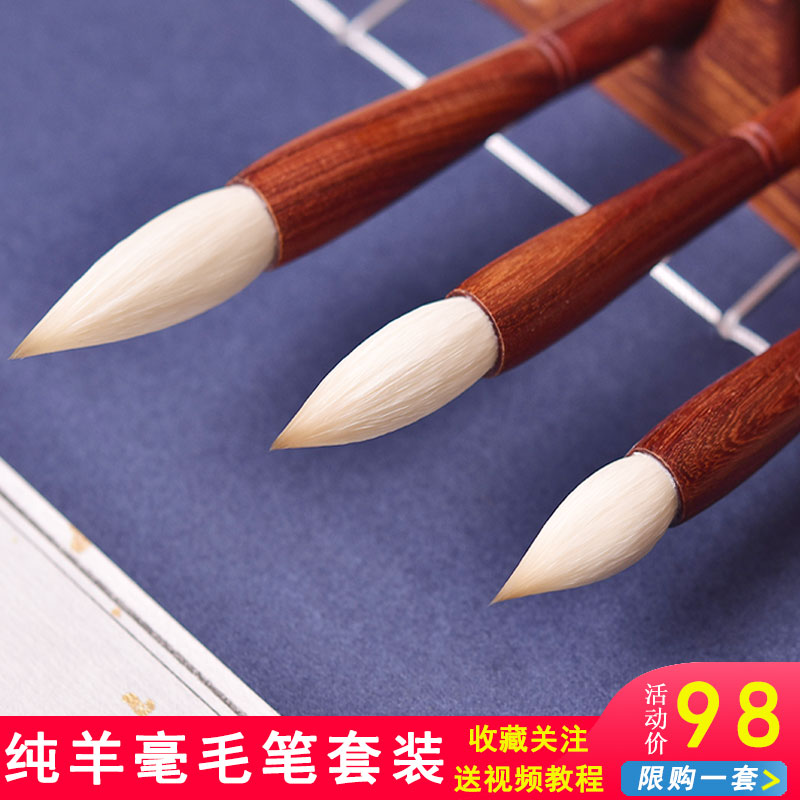 Brush Pen Suit Light Frontal pure sheep The small number in the small number Changfeng National painting with the writing of the Peony Work Stroke Watercolor Pen