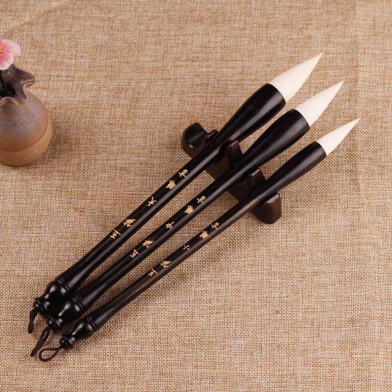Sheep hair jade shoots garlic pen brush pure sheep hair Chinese painting fine brush large, medium and small peony point plum pen short front fat head pen