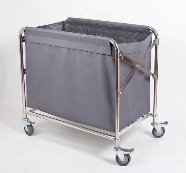 Rectangular stainless steel folding Butgrass Car room Entrance Car Hotel Guest Room Collection Trolleys Service Car