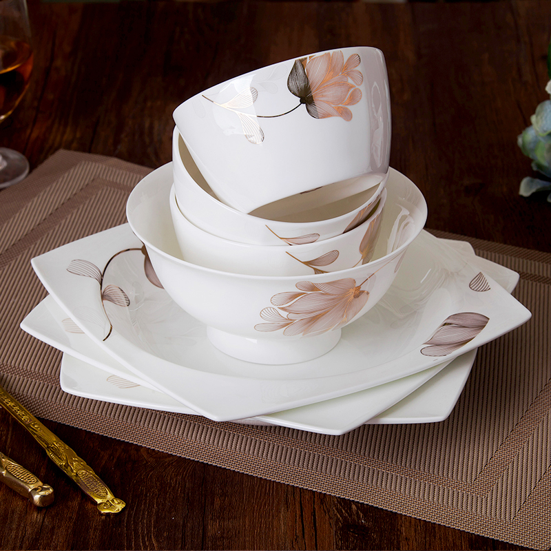 Dishes suit household combination of European jingdezhen ipads porcelain tableware Dishes chopsticks Chinese ceramic bowl Dishes for dinner