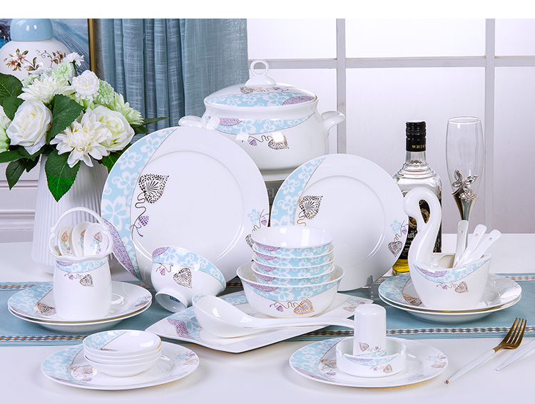 Dishes suit household jingdezhen European - style ipads porcelain tableware ceramics dinner set bowl chopsticks plate combination of Chinese style