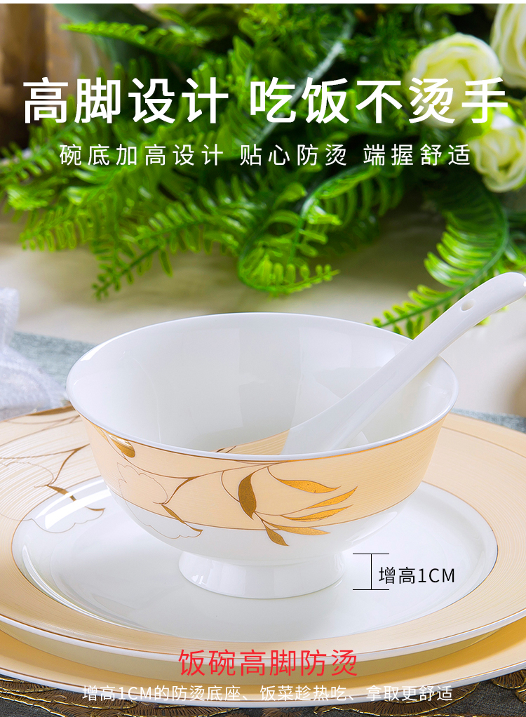 Antarctic European - style suit household treasure bowl chopsticks ipads porcelain tableware dishes, eating Chinese bowl plate combination/