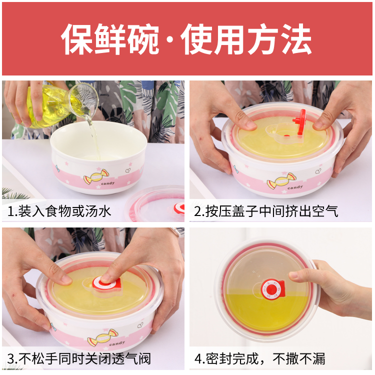 Ceramic bowl suit to the microwave special lovely with cover home lunch box instant noodles bowl chopsticks girl students