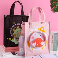 Сумка для учебы, льняная сумка, портфель, художественный мультяшный вместительный и большой картхолдер, художественная сумка подходит для мужчин и женщин, милая сумка для хранения для папок