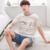 Summer mens bông trẻ mỏng pajama ngắn tay áo quần short thiết lập kích thước lớn mùa hè nhà mens váy trẻ quần áo. 