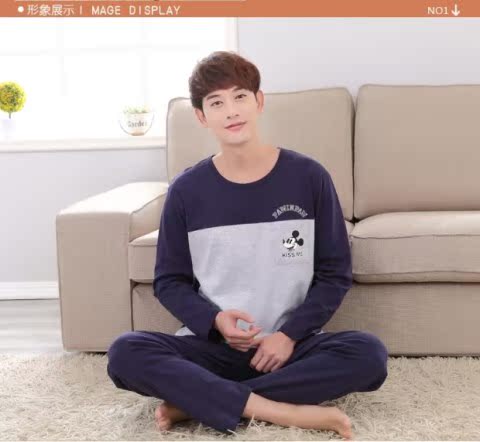 Đồ ngủ đặc biệt hàng ngày cho bé trai cotton dài tay mùa xuân và mùa thu mỏng đồ bộ nam