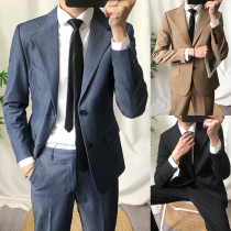 Rich Bird Mens English style slim suit suit suit fashion gentleman business dress casual small suit two-piece suit