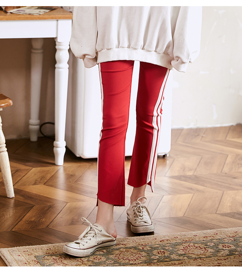 Gukoo / legging vỏ trái cây mùa thu nữ mặc quần ngủ ấm áp bên ngoài mặc quần nhà nữ mùa xuân và mùa thu quần đen quần jean nữ