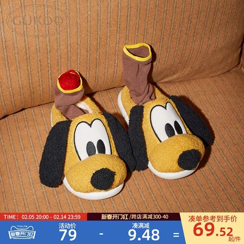 Дисней, тапочки, зимняя милая удерживающая тепло нескользящая обувь, плюшевые