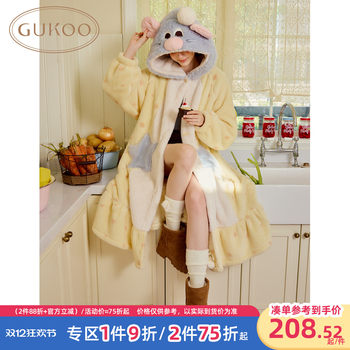 Nutshell nightgown for women winter ratatouille co-branded new plush warm women's home wear nightgown d