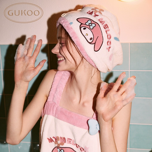 Gukoo/果壳 Женский Sanrio Co-Brense 2025 Новый плюшевый впитывание милый женский душевой шапок
