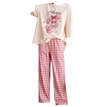 Gukoo Coque de fruits pyjamas femmes de printemps et dautomne bunny imprimé nouvelle mignonne femme maigre costume de famille B