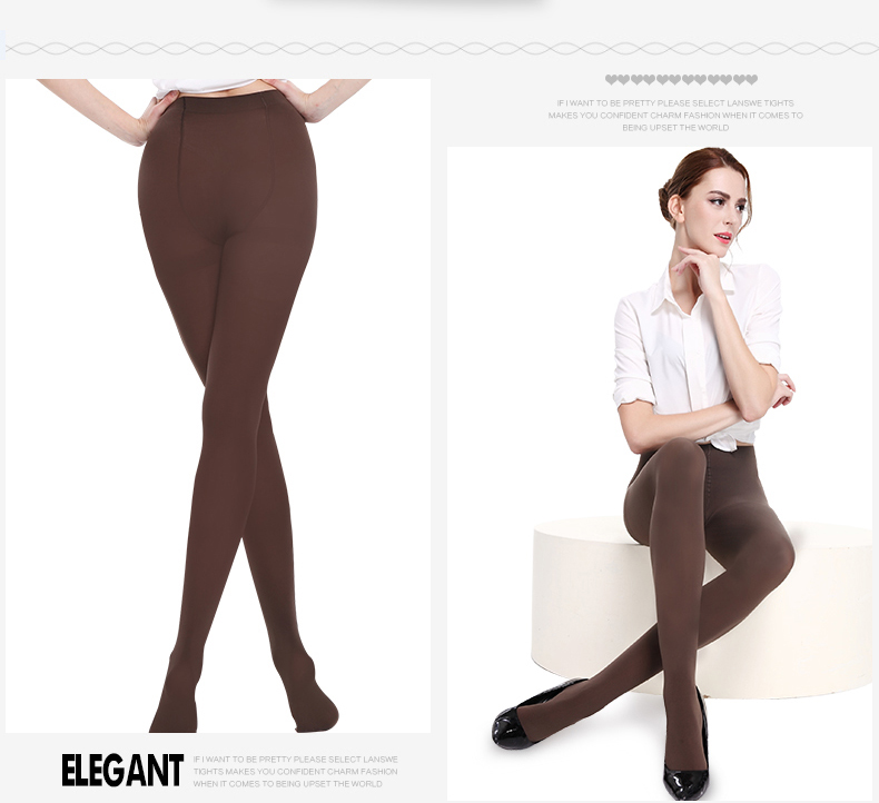 Langsha vớ pantyhose chống móc lụa mùa xuân và mùa thu dày nữ màu thịt xà cạp đen giảm béo chân một mảnh vớ