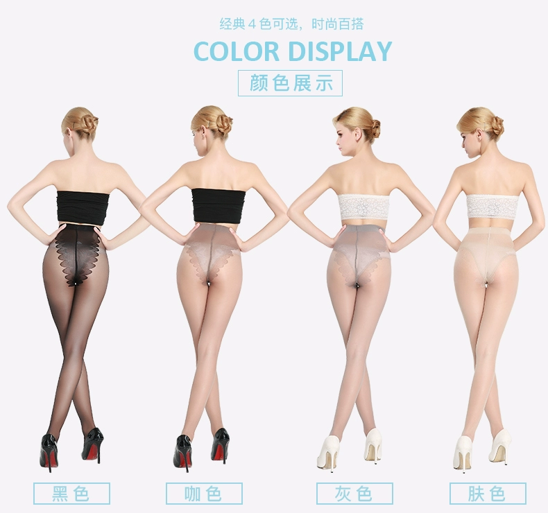 Langsha vớ của phụ nữ mặc bikini pantyhose chống móc mùa hè phần mỏng stovepipe chân đáy vớ màu đen thịt dính liền