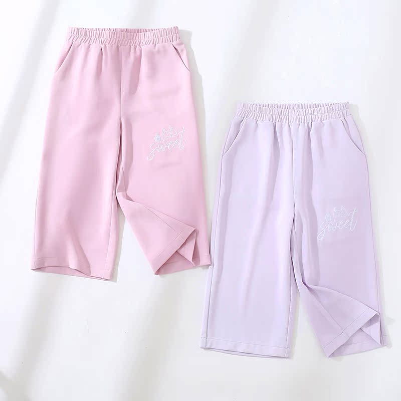 Cô gái bảy điểm quần mùa hè mặc mỏng 2020 midpants mới childrens quần trong trẻ em lớn sweatpants mất quần năm điểm.