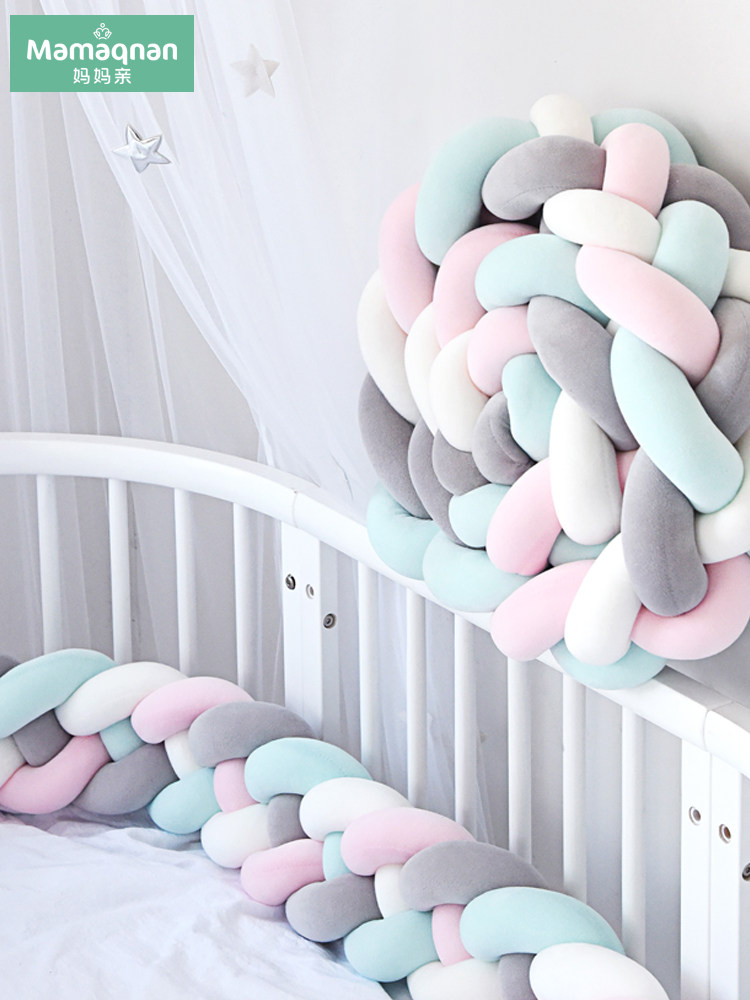 ins Nordic baby bed bed fence Woven twist anti-collision fence Soft bag Baby fence Bed curtain Children's room decoration