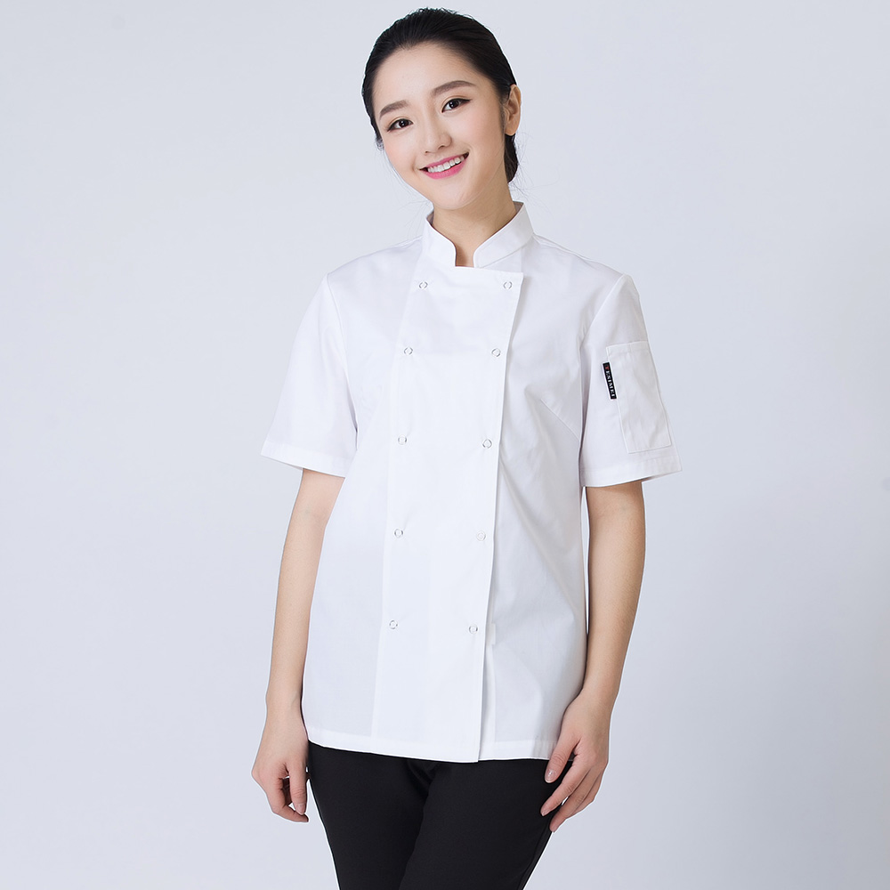 Khách sạn đầu bếp quần áo tay áo ngắn Chef workclothes quần áo mùa hè Tây nhà hàng nhà hàng căng tin nhà bếp nam và đồng phục đầu bếp nữ