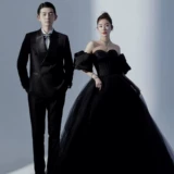 Реквизит для фотографии, топ без лямок, черное свадебное платье для влюбленных