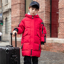 British Next Kiss Boys Down Jacket 2024 Winter Mid-Length Childrens White Duck Down Western Style Thickened Jacket