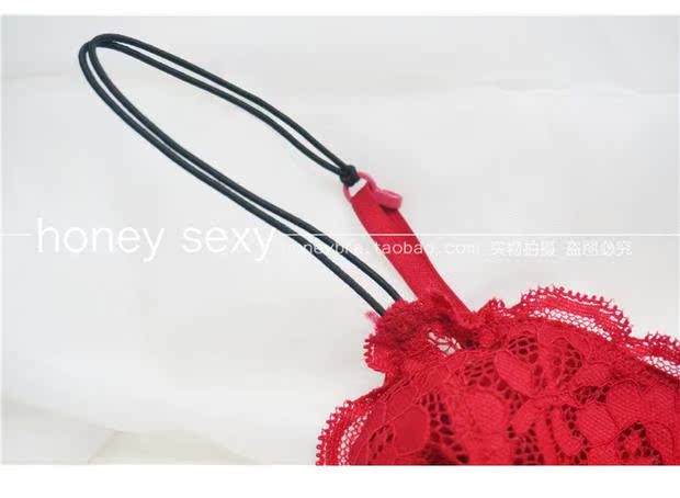 Chất liệu ren cotton lót bông chèn pad chống va đập không có vòng thép làm đẹp lưng tam giác cúp ngực đặt đỏ đồ mặc nhà