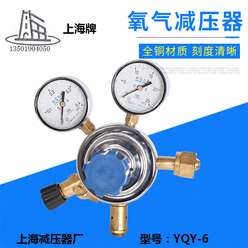 YQY-6 oxygen bipolar type with fine-tuning flow output pressure reducer pressure regulating valve Shanghai pressure reducer factory Shanghai brand