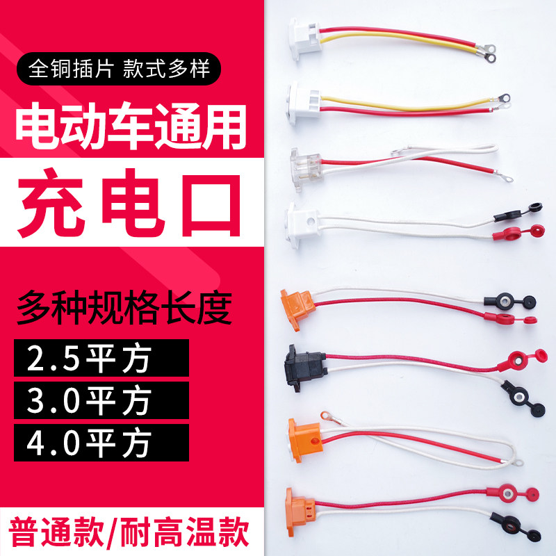 Pure copper universal electric car charging port with cover dust spring cover 2 5 square 3 square 4 squared charging spigot-Taobao