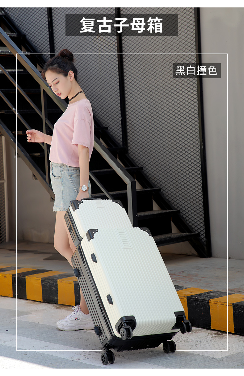 Hộp đựng xe đẩy nữ phiên bản tiếng Hàn của mạng nhỏ sinh viên tươi đỏ in triều 20 inch caster mật khẩu du lịch vali - Va li bánh xe vali