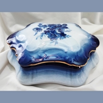 Jewelry box ins palace style Limoges Castle brand French retro gradient blue relief oversized storage box