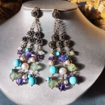 8 5cm sterling silver gold-plated Duobao shoulder stud earrings full price 850 deposit 100 please pay attention to the details non-refundable for overseas purchases