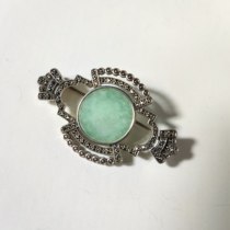 Italian 925 silver Maxe stone jade brooch full price 750 deposit 100 good details non-returnable for overseas purchases