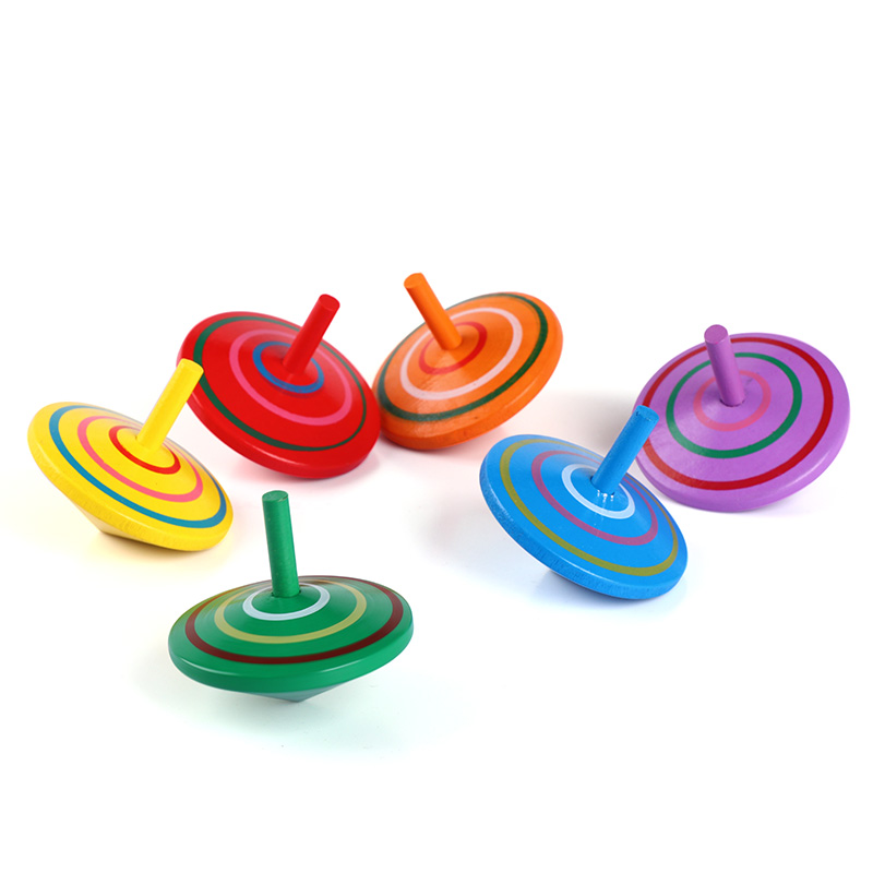 Log children's small gyro leisure toys Outdoor traditional boy baby nostalgic classic toys More than 3 years old