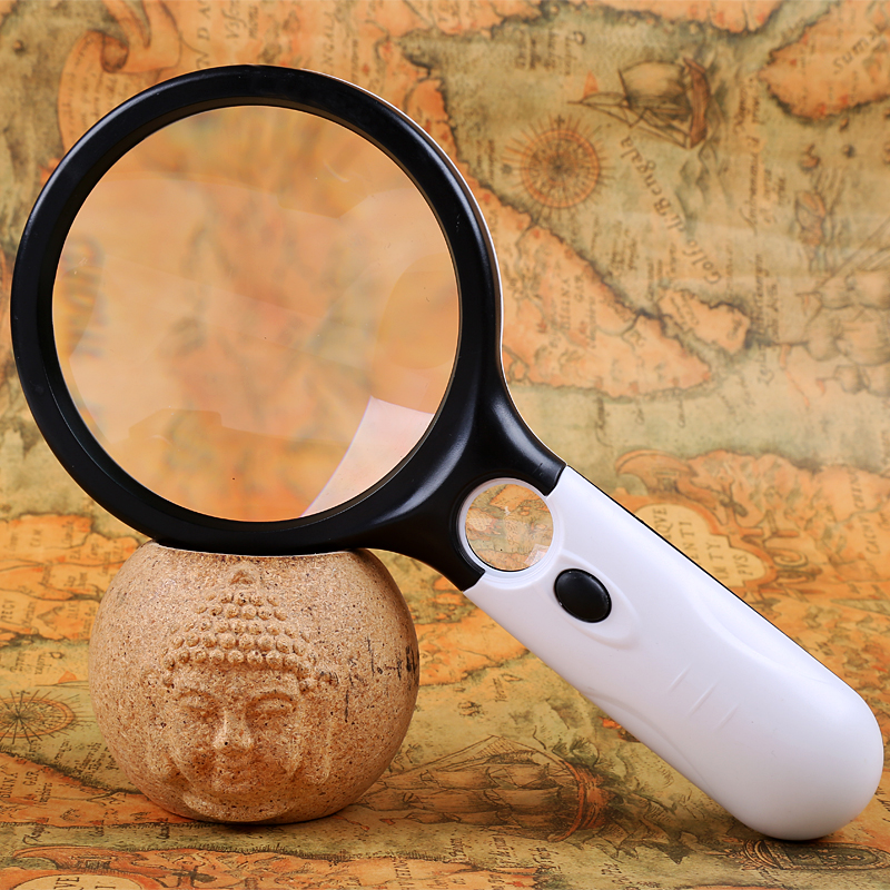 10 times handheld HD reading LAMP magnifying glass 30 times magnifying glass 100MM large mirror partition
