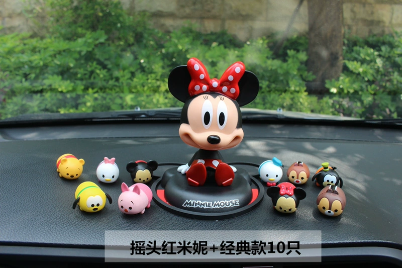 Mini dễ thương Mickey Minnie Trang trí xe ô tô Búp bê nhỏ Trang sức sáng tạo Hoạt hình búp bê trang trí xe - Trang trí nội thất trang tri nha dep