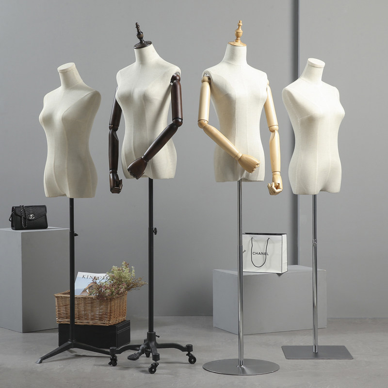 Korean version of the model props female half body model shelf clothing store model wedding dress window manifold display stand