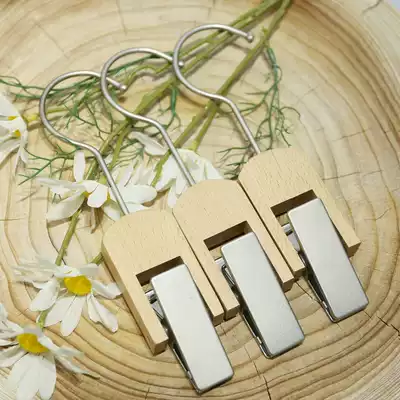 Clothing store multifunctional clothes rack hanger solid wood adhesive hook coat hook coat clip adhesive hook single clip children's pants clip