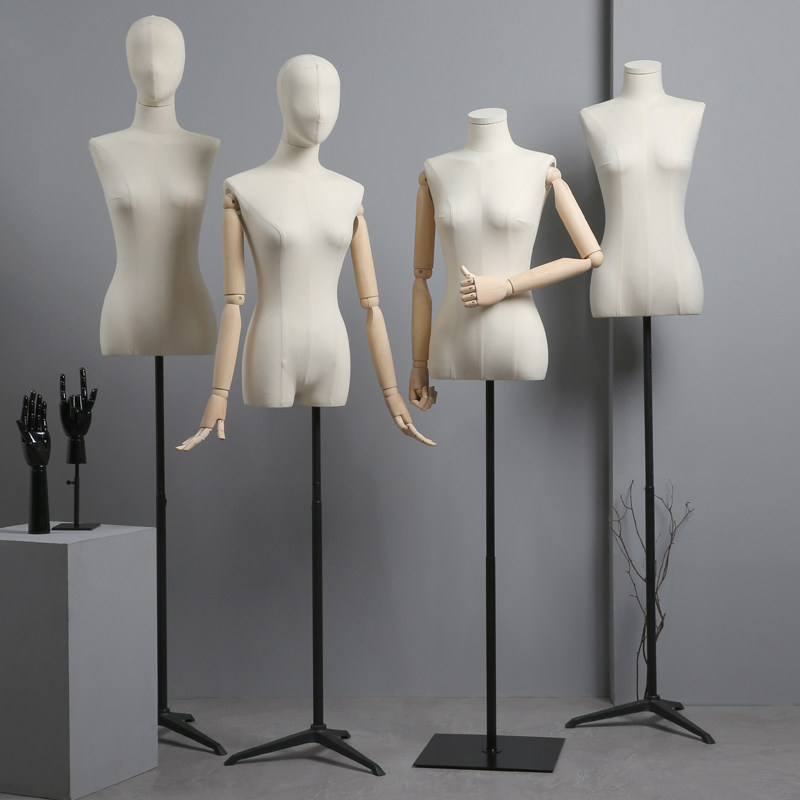 Korean version of model props female shop window display rack with collarbone-led half body women's full body clothing upscale model racks