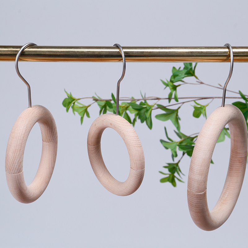 Clothing store S hook ring scarf Scarf Tie belt Solid wood ring Jeans ring Display rack ring