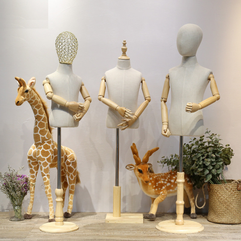 (square bottom) Children's model props half-body child clothing display show Clothing Shop Windows Lead Model-Taobao