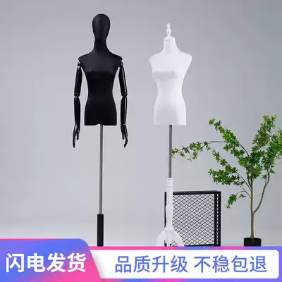 Wedding model props women's clothing store window black and white person table full body mannequin shelf Dress display rack
