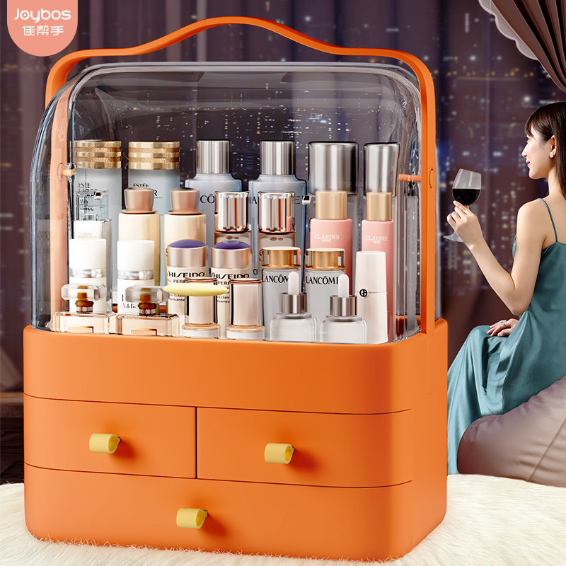Best helper cosmetic storage box acrylic home skin care products makeup table desktop dust-proof transparent shelf