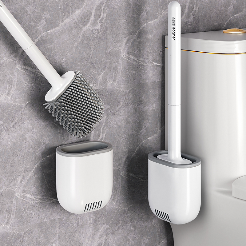 Canon hand silicone toilet brush Home No dead angle 2023 new washroom brush wall-mounted toilet cleaning brush-Taobao